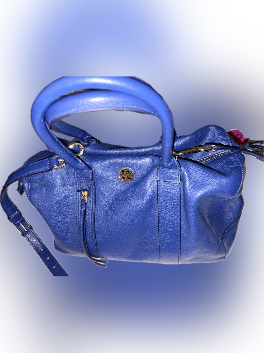 Tory Burch Brody Royal Blue Leather Satchel